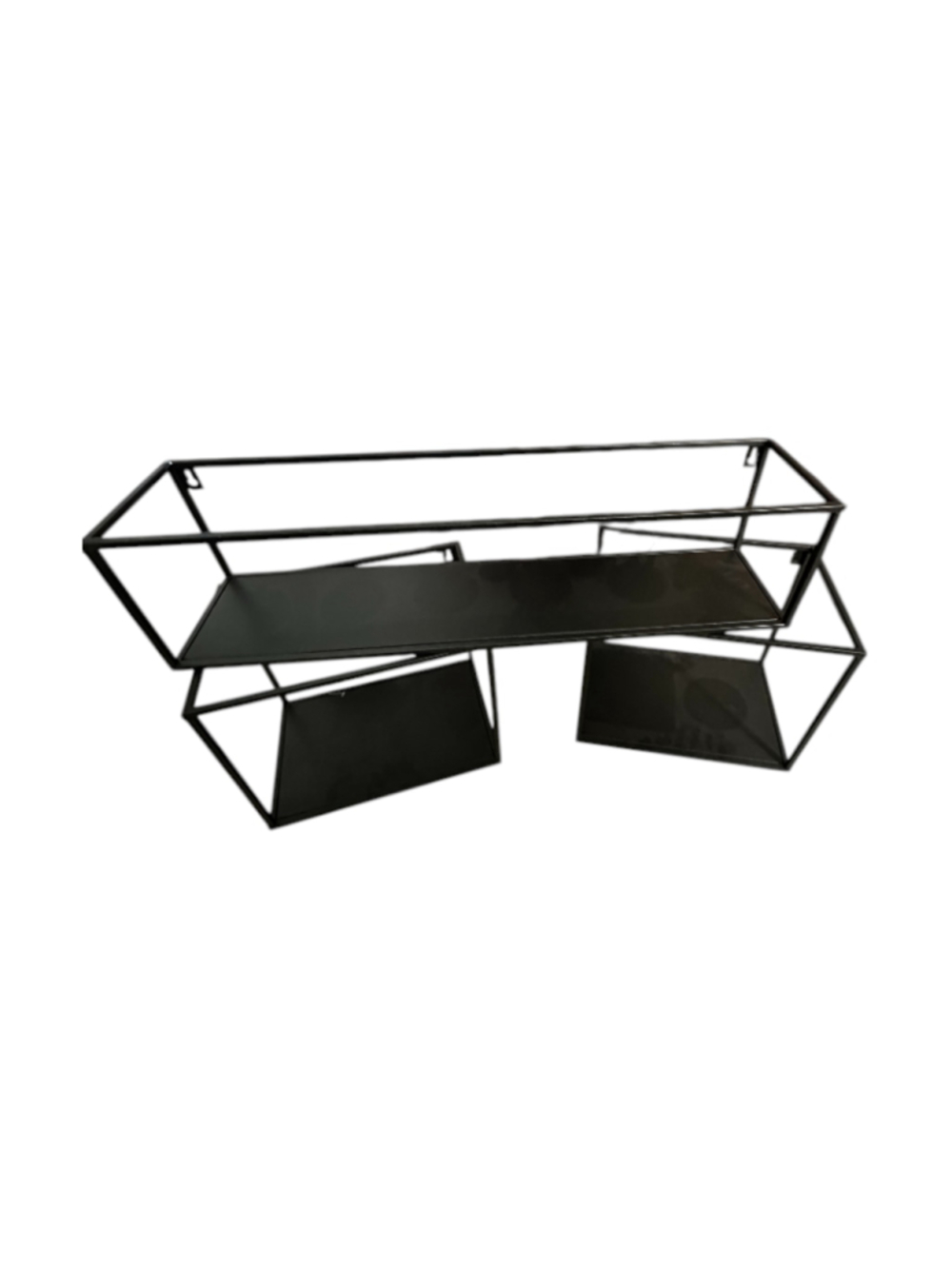 3 Piece Iron Bracket Shelf Black Metal Wall Display Shelves - Picture 4 of 10